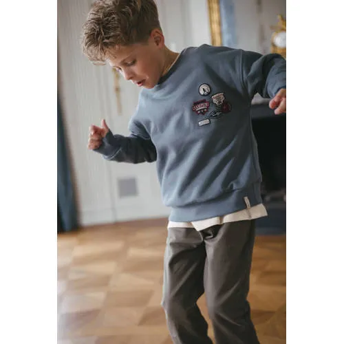 LEVV sweater met borduursels - blauw, foto 3