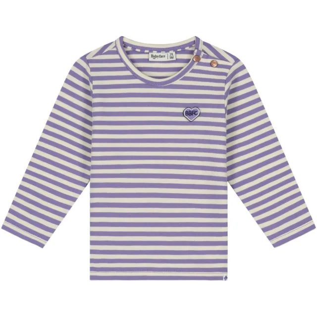 Babyface rechtvallende gestreepte longsleeve lila Lila/wit