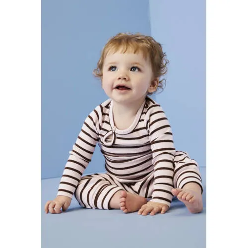 NAME IT BABY gestreepte babybroek roze, foto 3