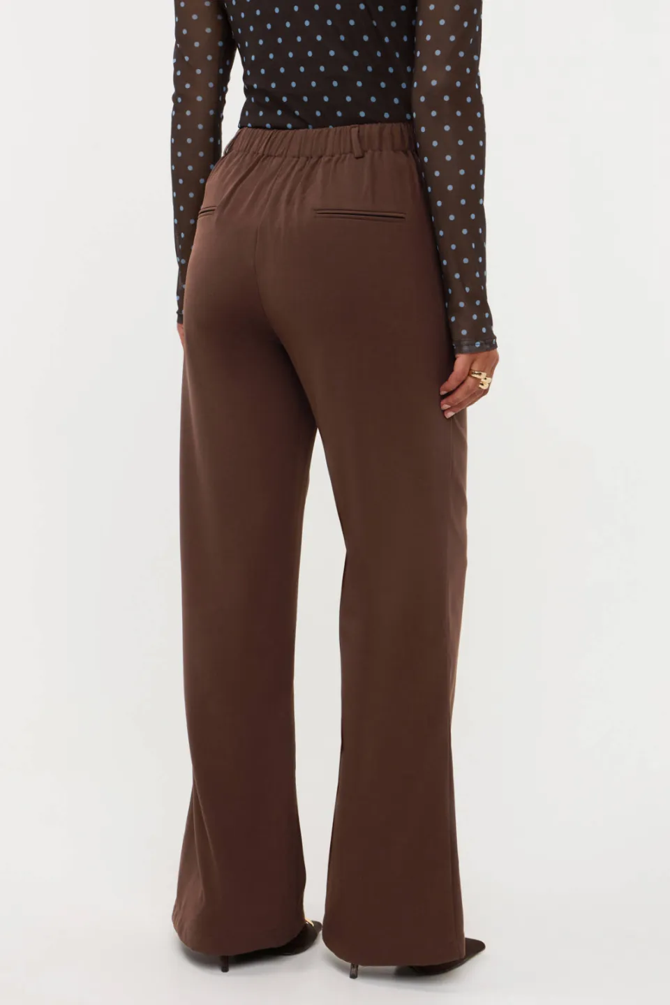 Ydence wide leg broek - bruin, foto 3