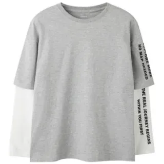 NAME IT KIDS longsleeve met tekst grijs grijs/wit