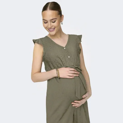 Only Maternity OLMELISA zwangerschaps jumpsuit olijfgroen, foto 2