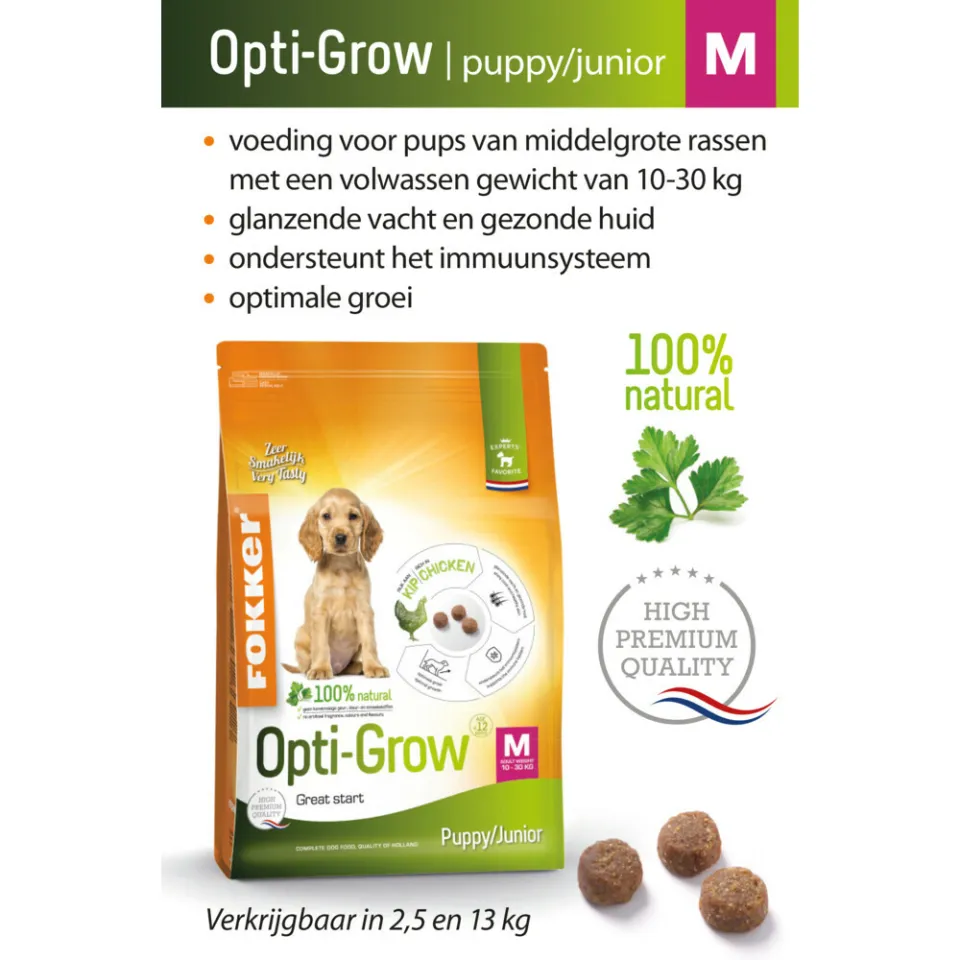 Fokker Opti-Grow Hondenvoer M 13 kg, foto 2