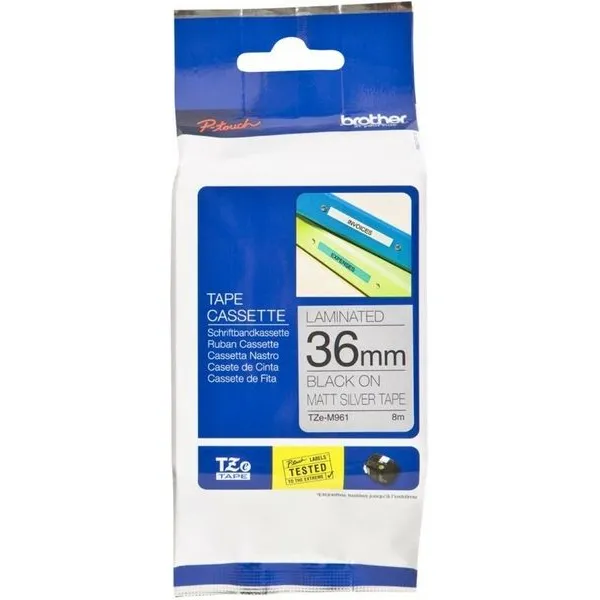 Brother TZe-M961 Tape Zwart op metallic (36 mm)