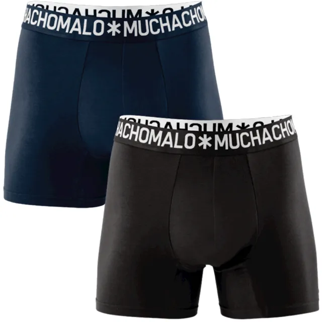 Muchachomalo Heren 2-pack Boxershorts Effen Licht Katoen Zwart