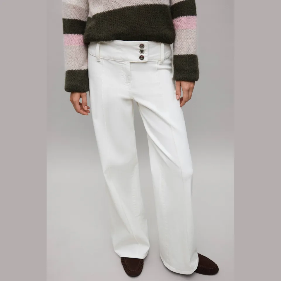 Mango TEEN wide leg jeans - naturel wit, foto 5