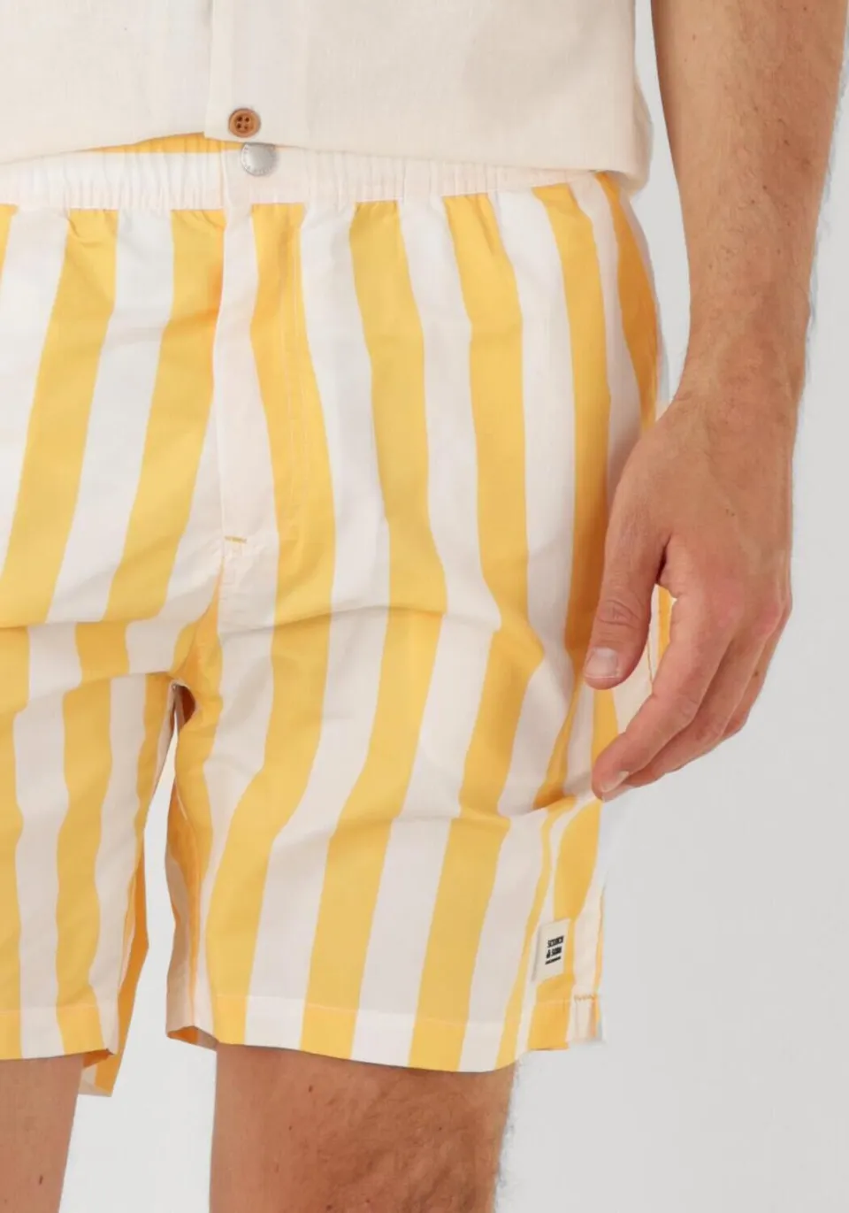 Scotch & Soda Striped mid-length zwemshort geel, foto 4