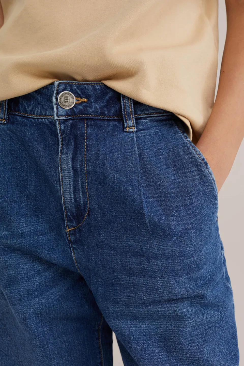 WE Fashion Blue Ridge loose fit jeans met plooien - mediumblauw, foto 5