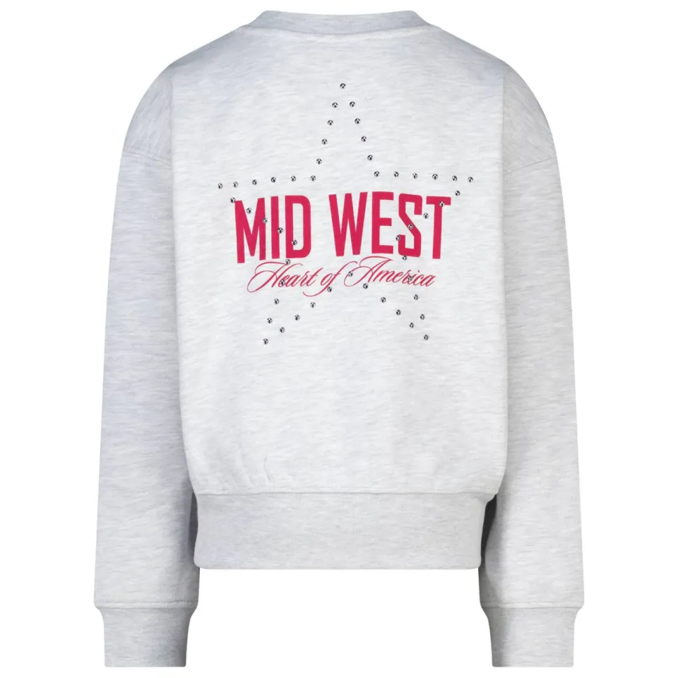 America Today sweater met studs en backprint - grijs, foto 4