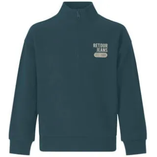 Retour Jeans sweater met print - donkergroen Printopdruk