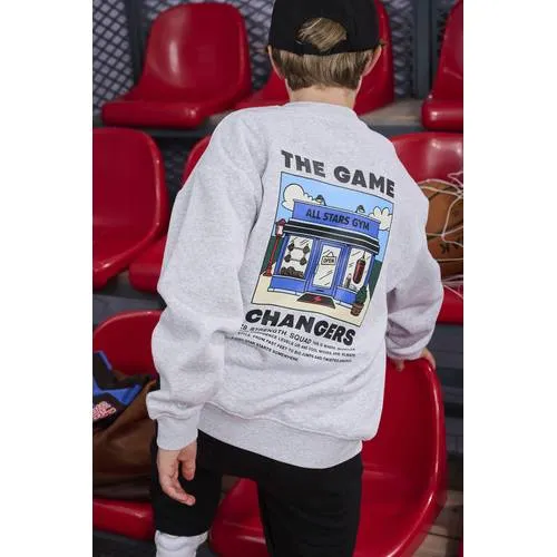 Z8 kids sweater Antony met backprint grijs, foto 6