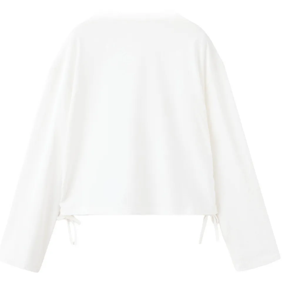 Mango longsleeve met plooien naturel wit, foto 3