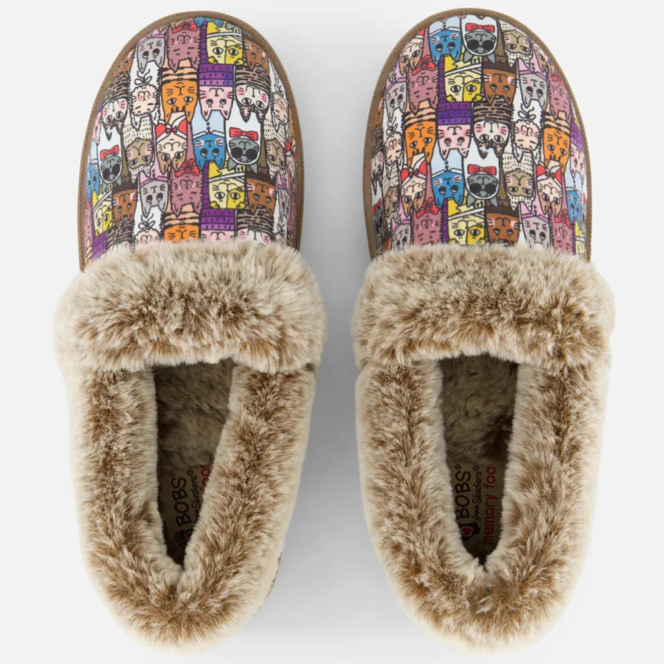 Skechers Bobs Too Cozy Chic Cat Pantoffels taupe, foto 6