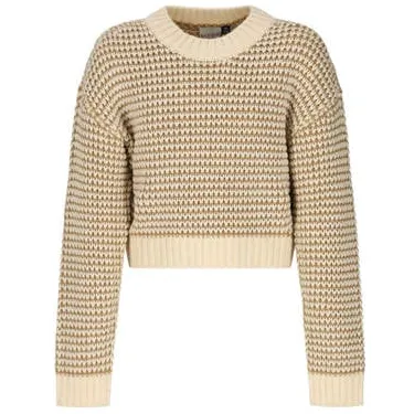 Retour Jeans rechtvallende gemêleerde gebreide trui - beige Meisjes Acryl Ronde hals Lichtbeige
