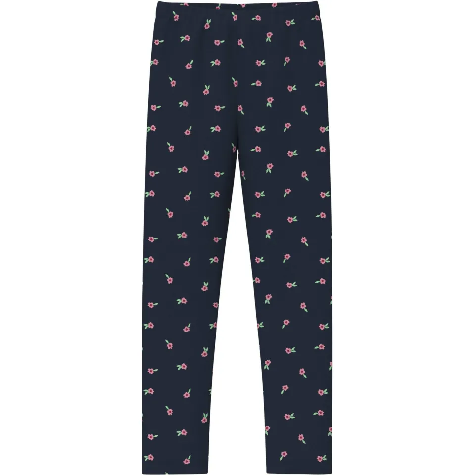 s.Oliver thermo fleece legging met bloemenprint marineblauw, foto 2