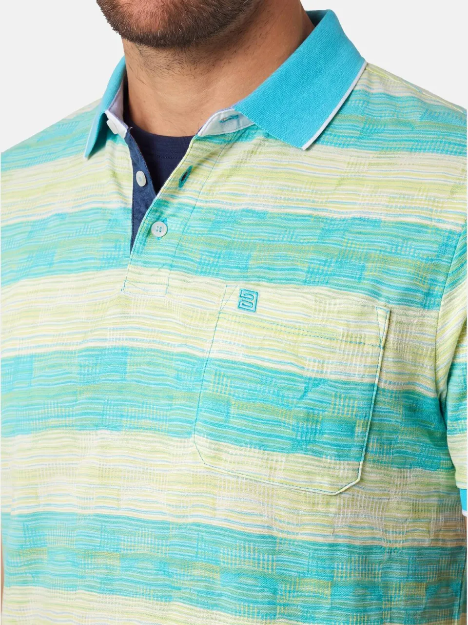 Babista Plus Size gestreepte polo - turquoise, foto 6