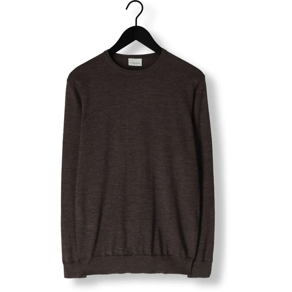Profuomo Heren Truien & Vesten Pullover Crew Neck Merino - Bruin, foto 2