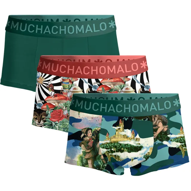 Muchachomalo Heren 3-pack Trunks Jackbean Alicewonder Veelkleurig
