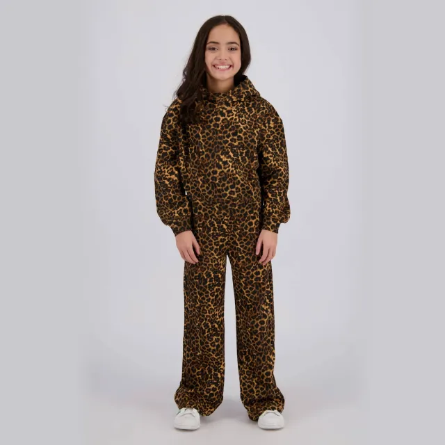 Vingino wide leg joggingbroek panterprint bruin