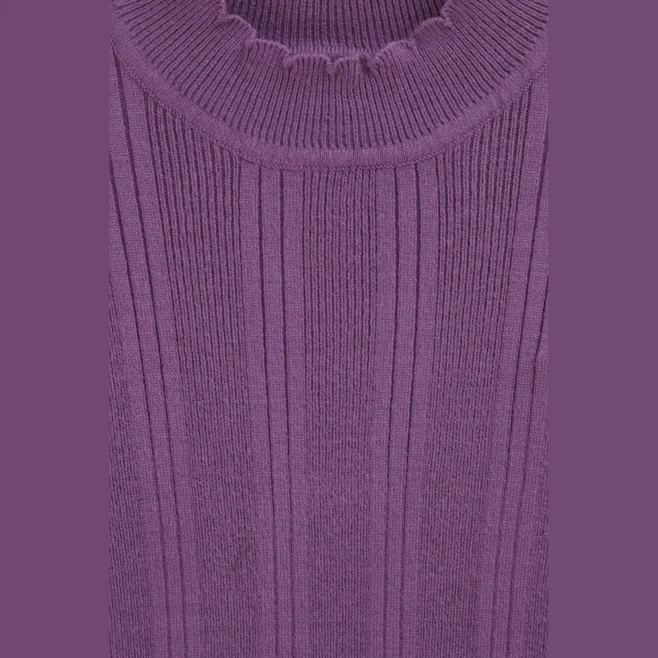 WE Fashion longsleeve met opstaande kraag paars, foto 5