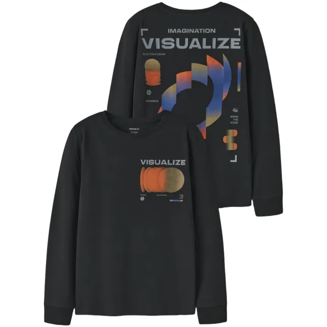 NAME IT longsleeve met backprint zwart