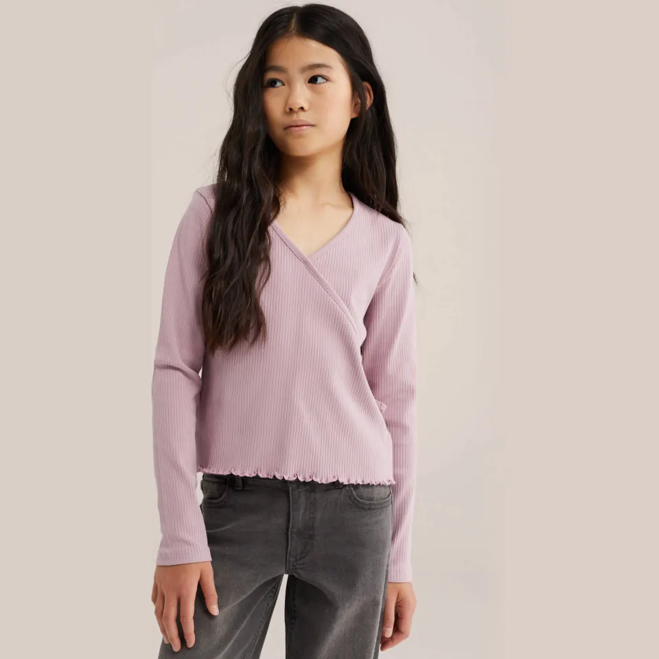 WE Fashion longsleeve lichtroze, foto 3