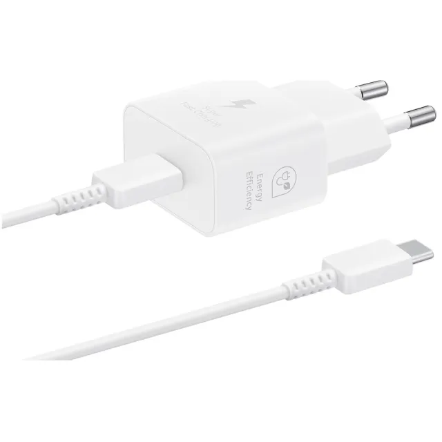 Samsung 25W Power Adapter met USB-C naar USB-C kabel Oplader Wit