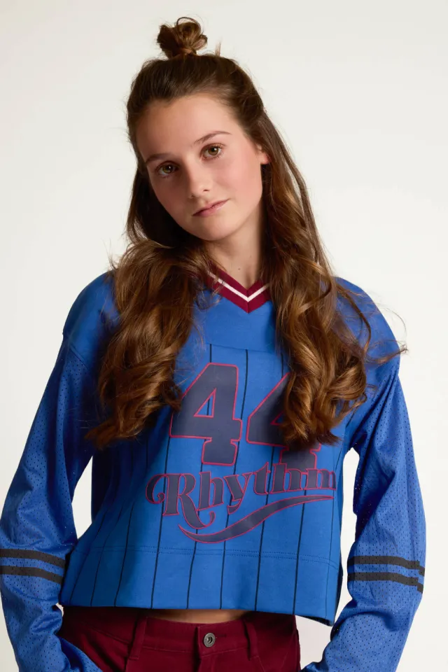LOOXS 10sixteen rechtvallende longsleeve met print - blauw