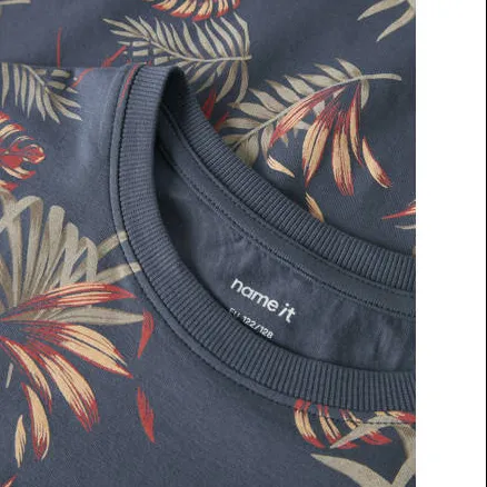 NAME IT T-shirt donkerblauw met bloemenprint, foto 3