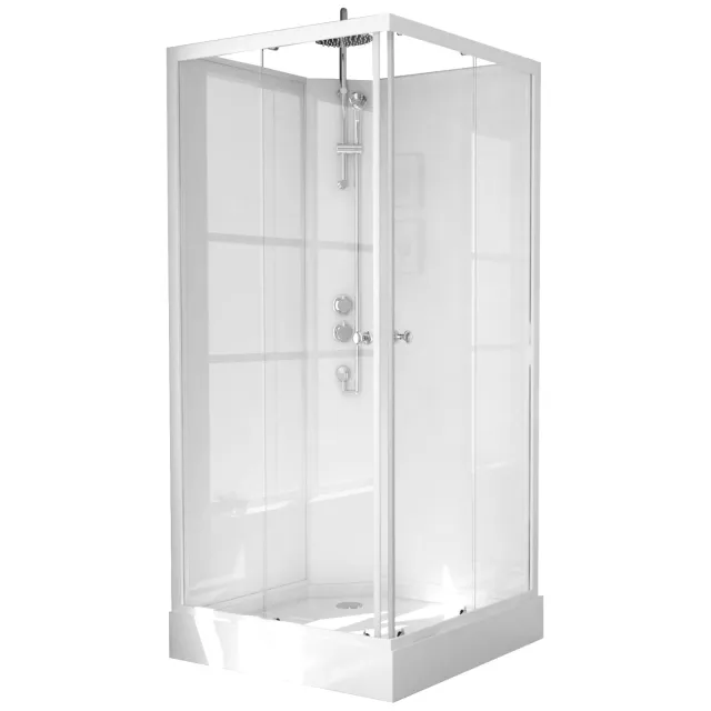 Go by Van Marcke Complete Douchecabine VM Khone III 80x80x220 cm Hoekinstap Mat Wit