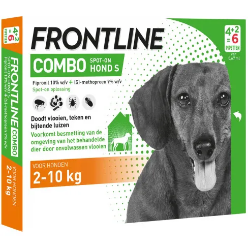 Frontline Combo Spot On hond S / 2-10 kg 6 pipetten