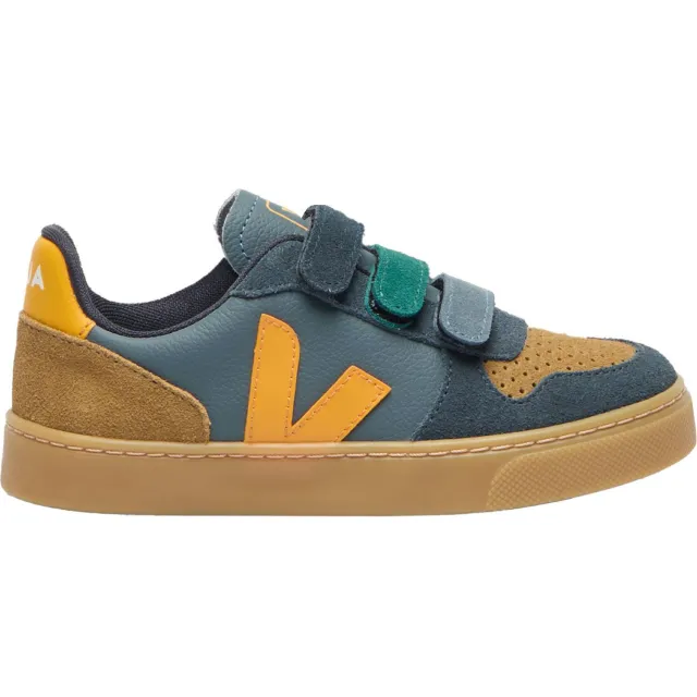 Veja Small V-10 leren sneakers - blauw/geel