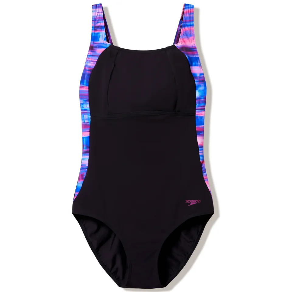 Speedo Lunalustre Printed Shaping badpak zwart, foto 2