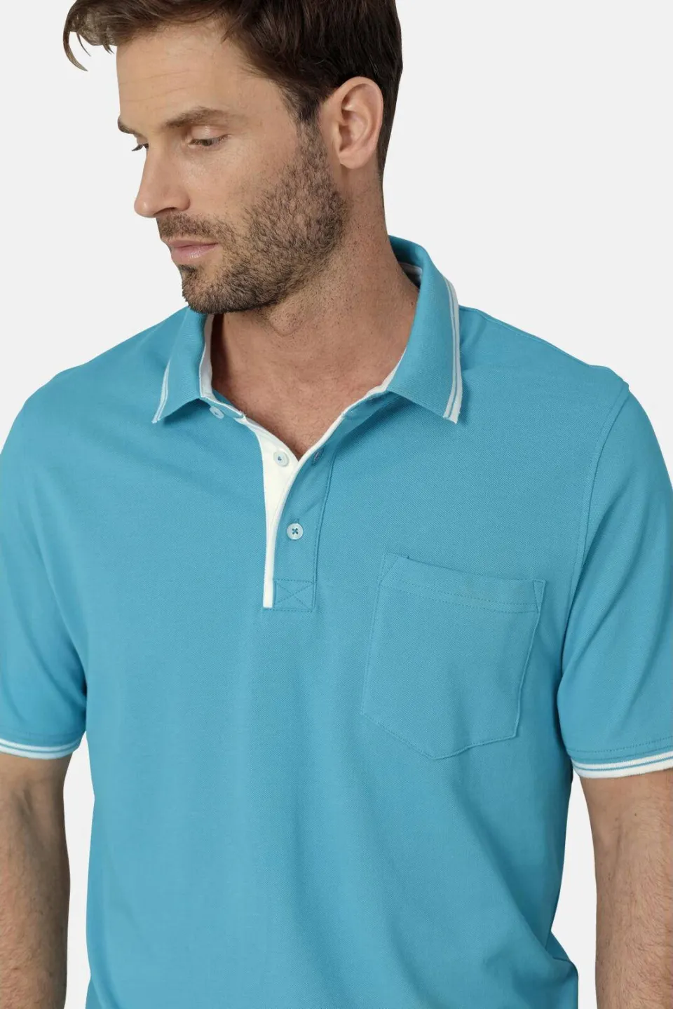 Babista regular fit polo Plus Size - turquoise, foto 4