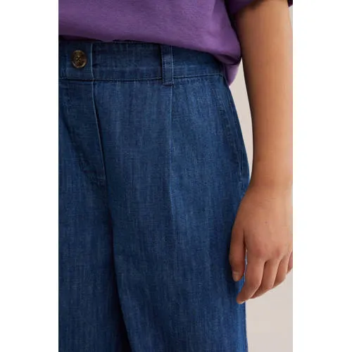 WE Fashion Blue Ridge denim loose fit broek donkerblauw, foto 4