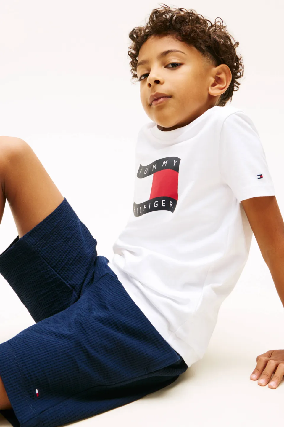 Tommy Hilfiger seersucker bermudashort donkerblauw, foto 3