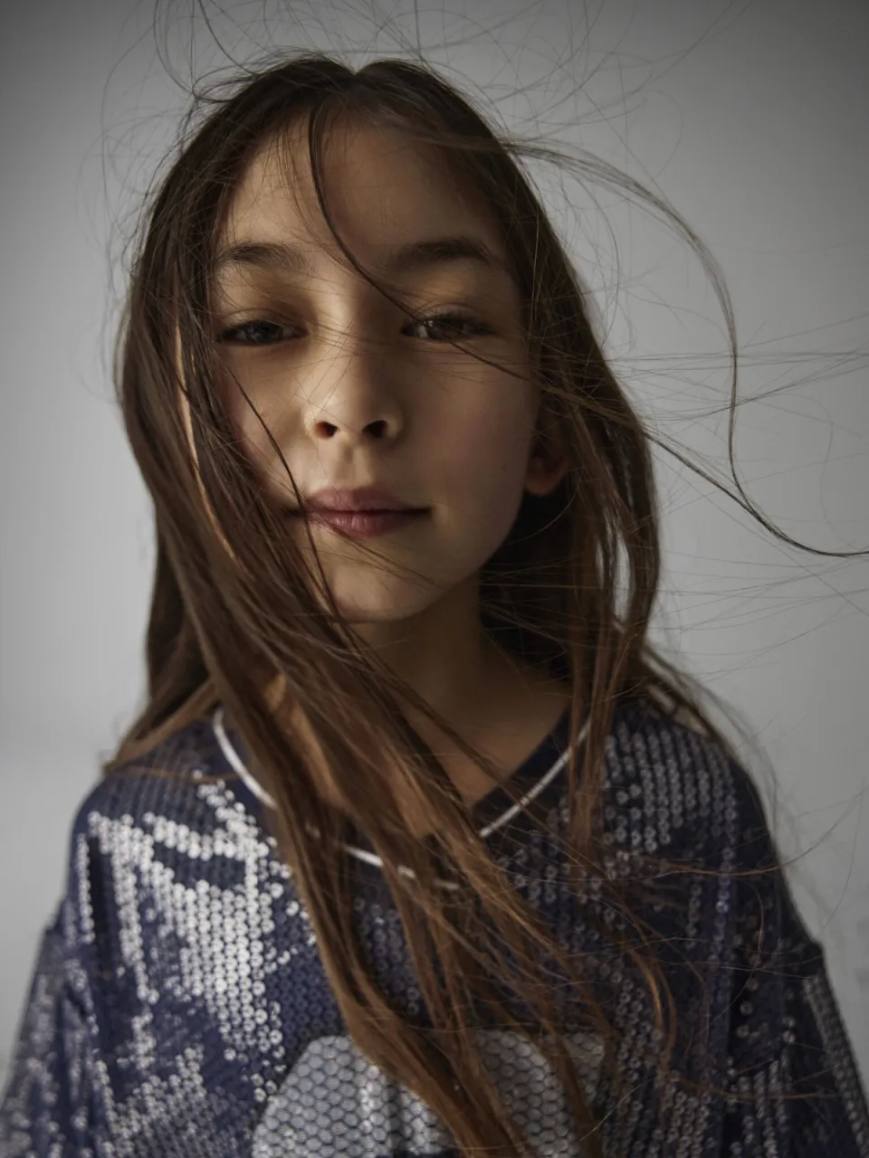 NAME IT KIDS korte glitter T-shirtjurk met pailletten en print - blauw, foto 4