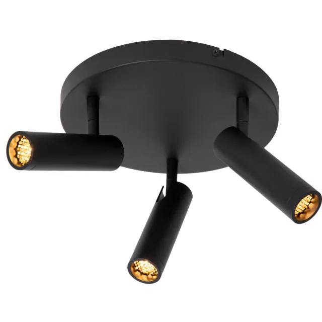 Lucide GRADO - Plafondspot - Ø 25 cm - 3xGU10 (MR11) - Zwart