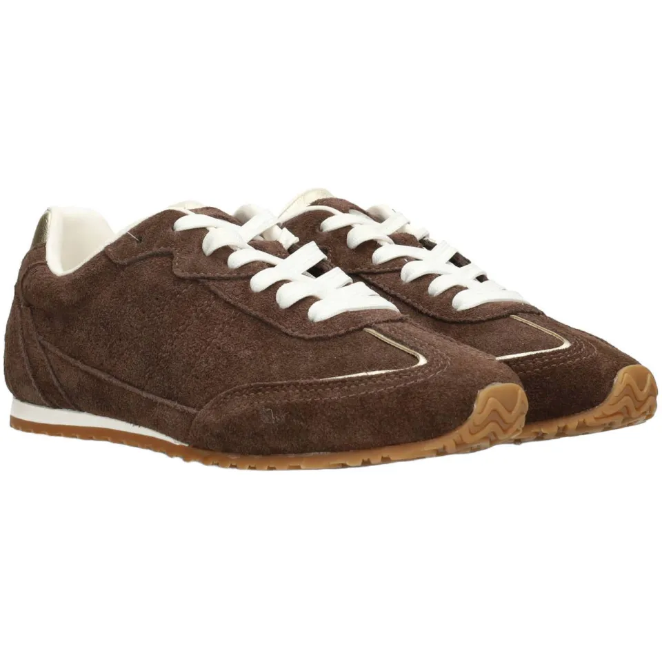 Poelman Tiffy suède sneakers donkerbruin