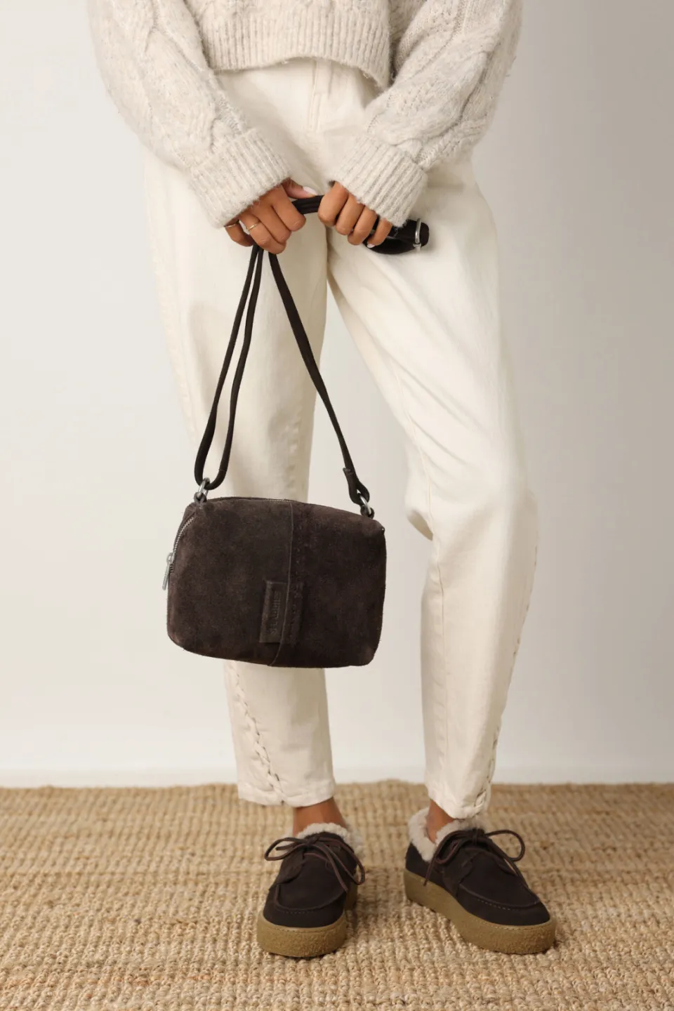 Shabbies Amsterdam Saar Stitched crossbodytas donkerbruin, foto 5
