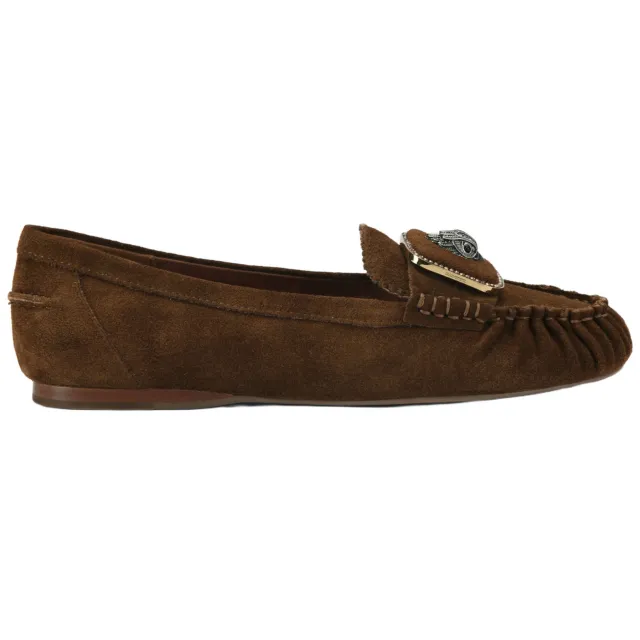 Kurt Geiger Pimlico suède mocassins met strass-steentjes - bruin