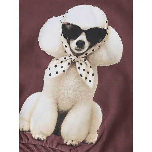NAME IT MINI rechtvallende sweater met print - donkerrood Printopdruk, foto 3