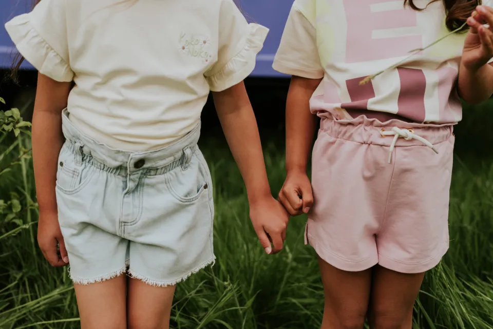 Koko Noko jeansshort light blue denim