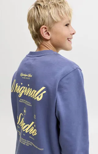 Jack & Jones JUNIOR sweater met backprint - blauw, foto 5