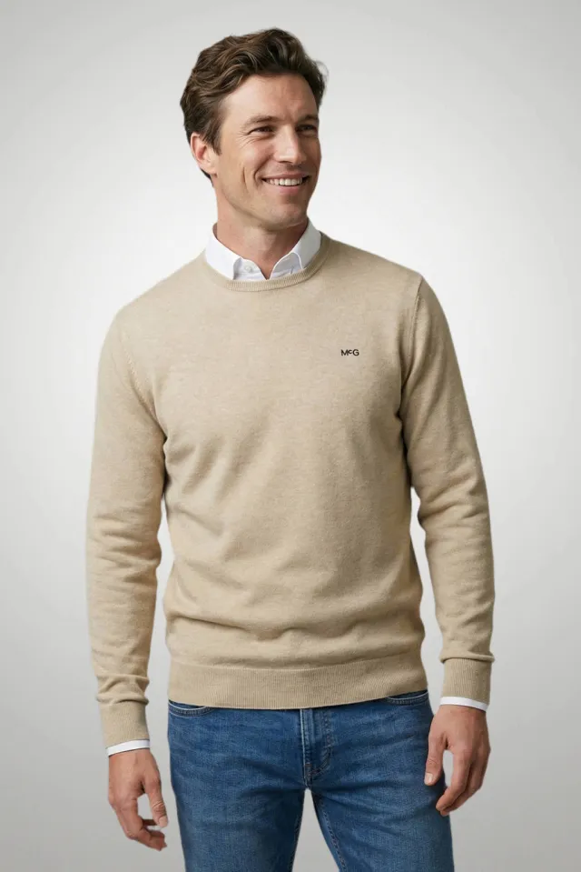 McGregor regular fit gebreide trui met kasjmier- beige Sand