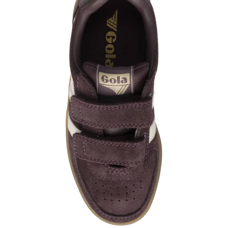 Gola Hawk Strap leren sneakers donkerpaars aubergine, foto 3