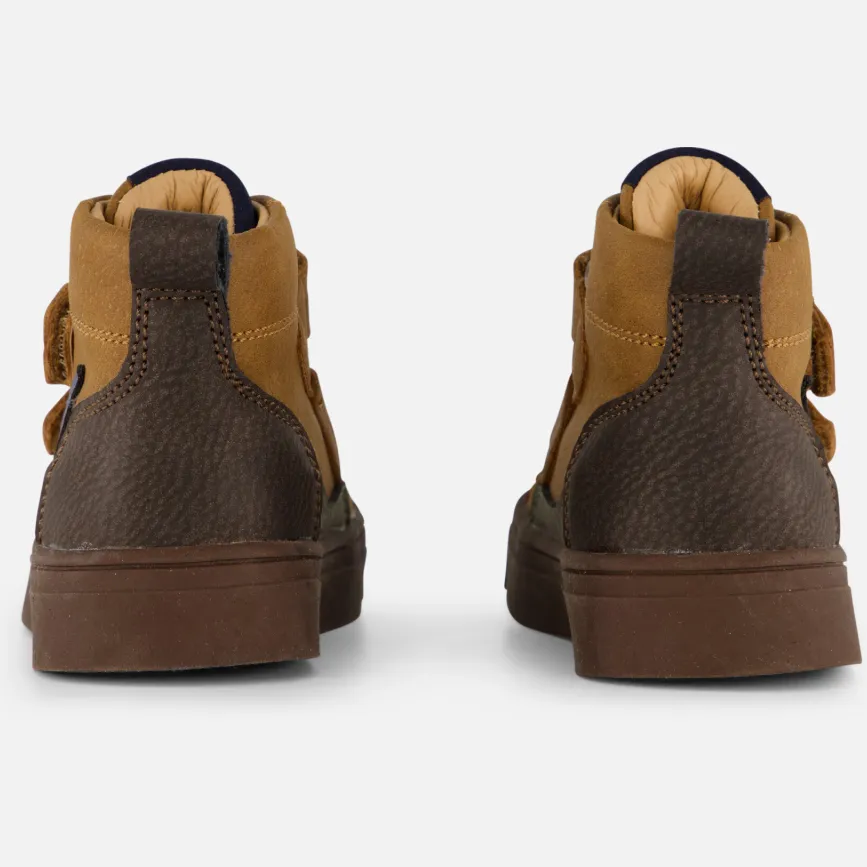 Shoesme klittenband hoge sneakers cognac, foto 3