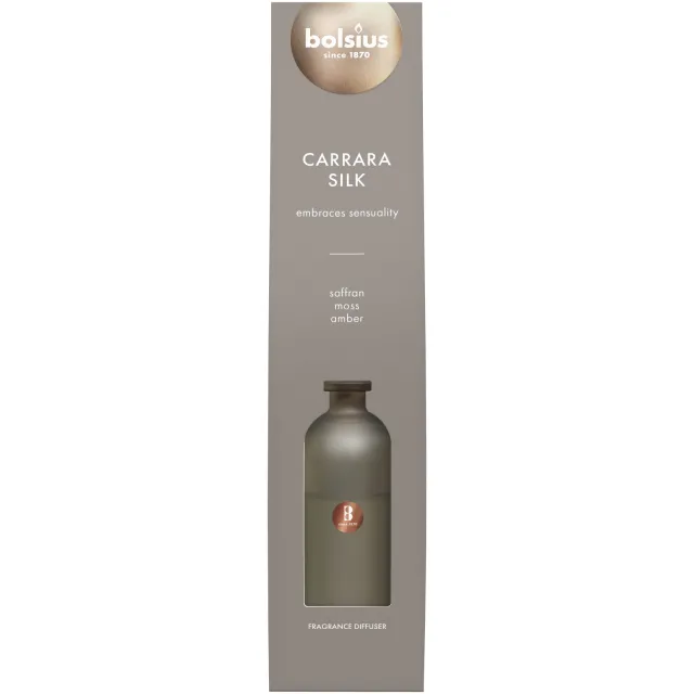 Bolsius geurstokjes Carrara Sillk (160 ml) grijs