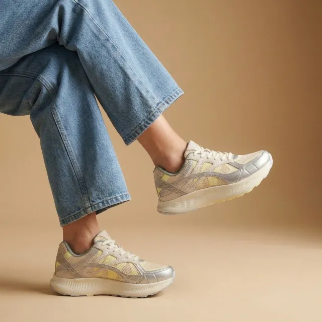 Woden Ronja Sneakers geel Mesh/ Leer, foto 6
