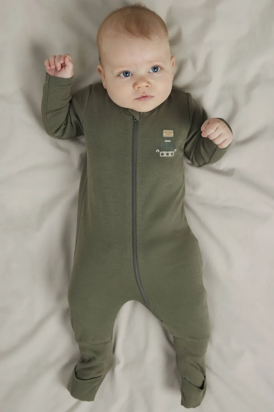 NAME IT BABY pyjama NBMNIGHTSUIT beige groen Beige/groen